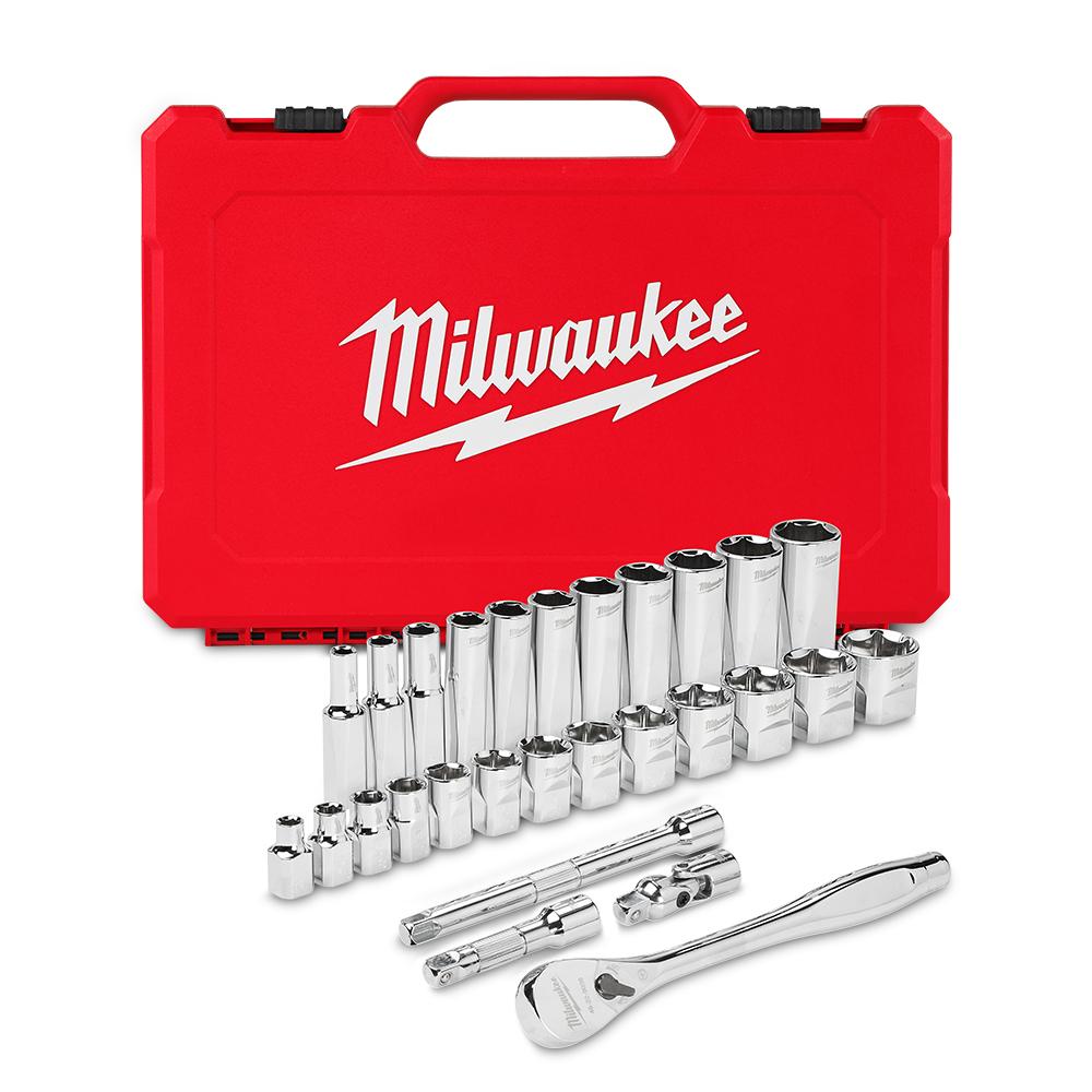 Milwaukee 48229408 28pce 3/8" Drive Ratchet & Socket SAE (Imperial) Set – image 5