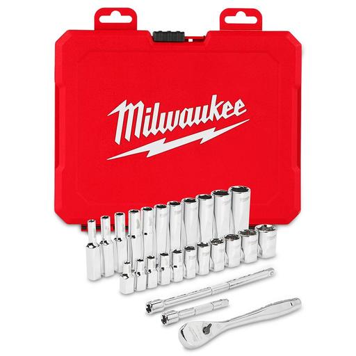 Milwaukee 48229404 26pce 1/4" Drive Ratchet & Socket SAE (Imperial) Set – image 5