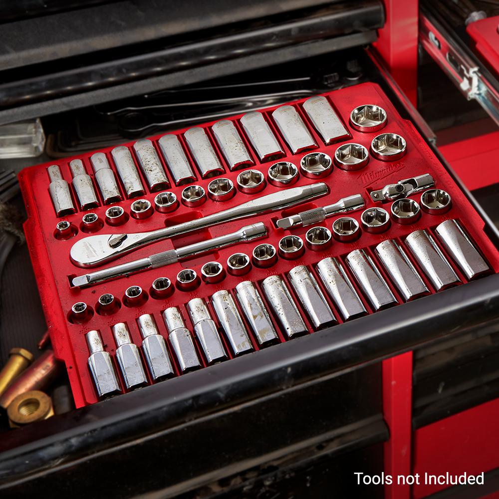 Milwaukee 48229008 56pce 3/8" Drive Ratchet & Socket SAE (Imperial & Metric) Set – image 9