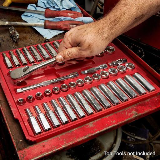 Milwaukee 48229008 56pce 3/8" Drive Ratchet & Socket SAE (Imperial & Metric) Set – image 7