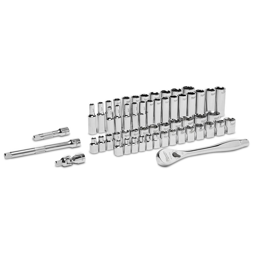 Milwaukee 48229008 56pce 3/8" Drive Ratchet & Socket SAE (Imperial & Metric) Set – image 4