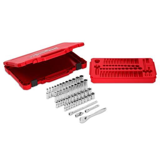 Milwaukee 48229004 50pce 1/4" Drive Ratchet & Socket SAE (Imperial & Metric) Set – image 2