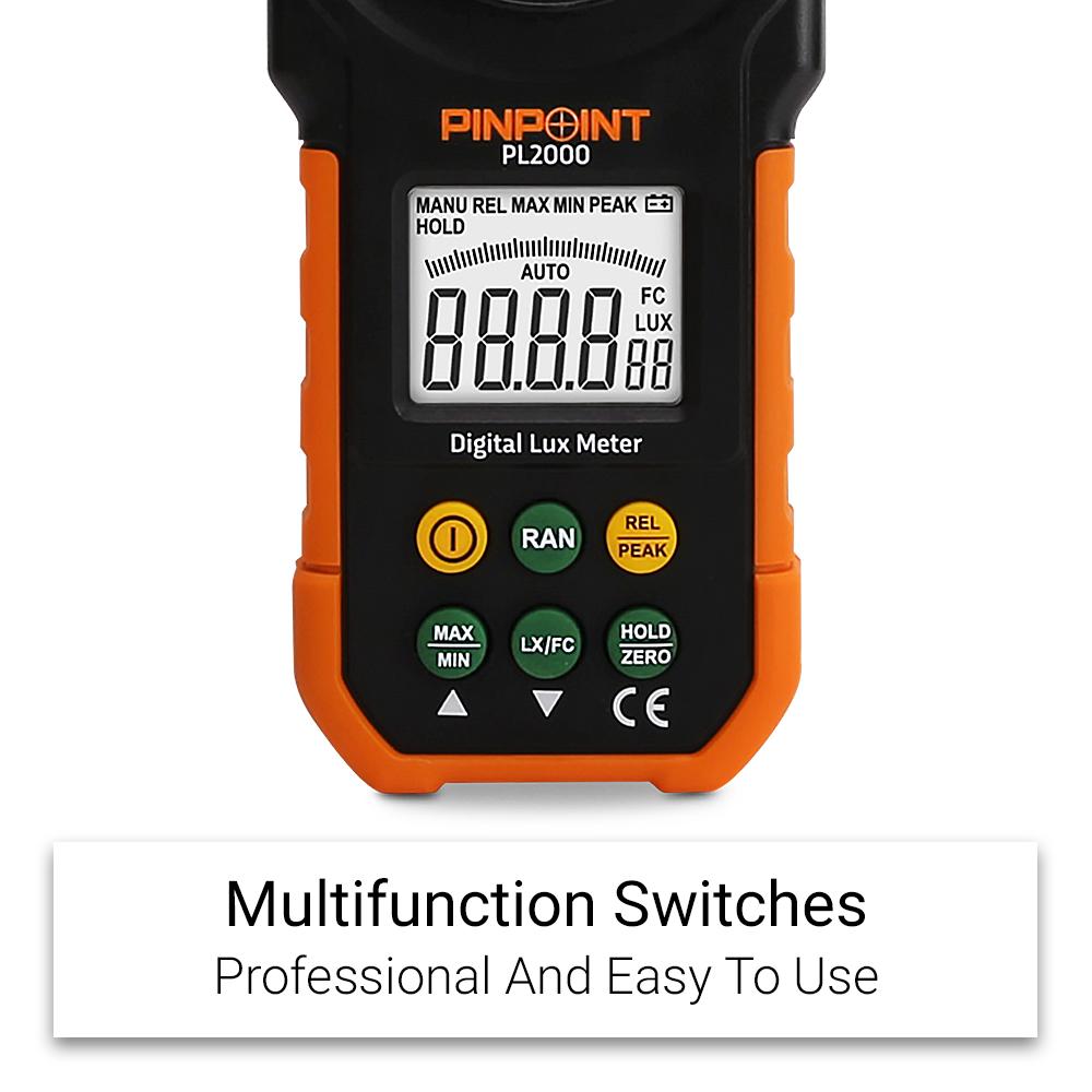 Pinpoint PL2000 2000 Counts Digital Multifunction Lux Meter