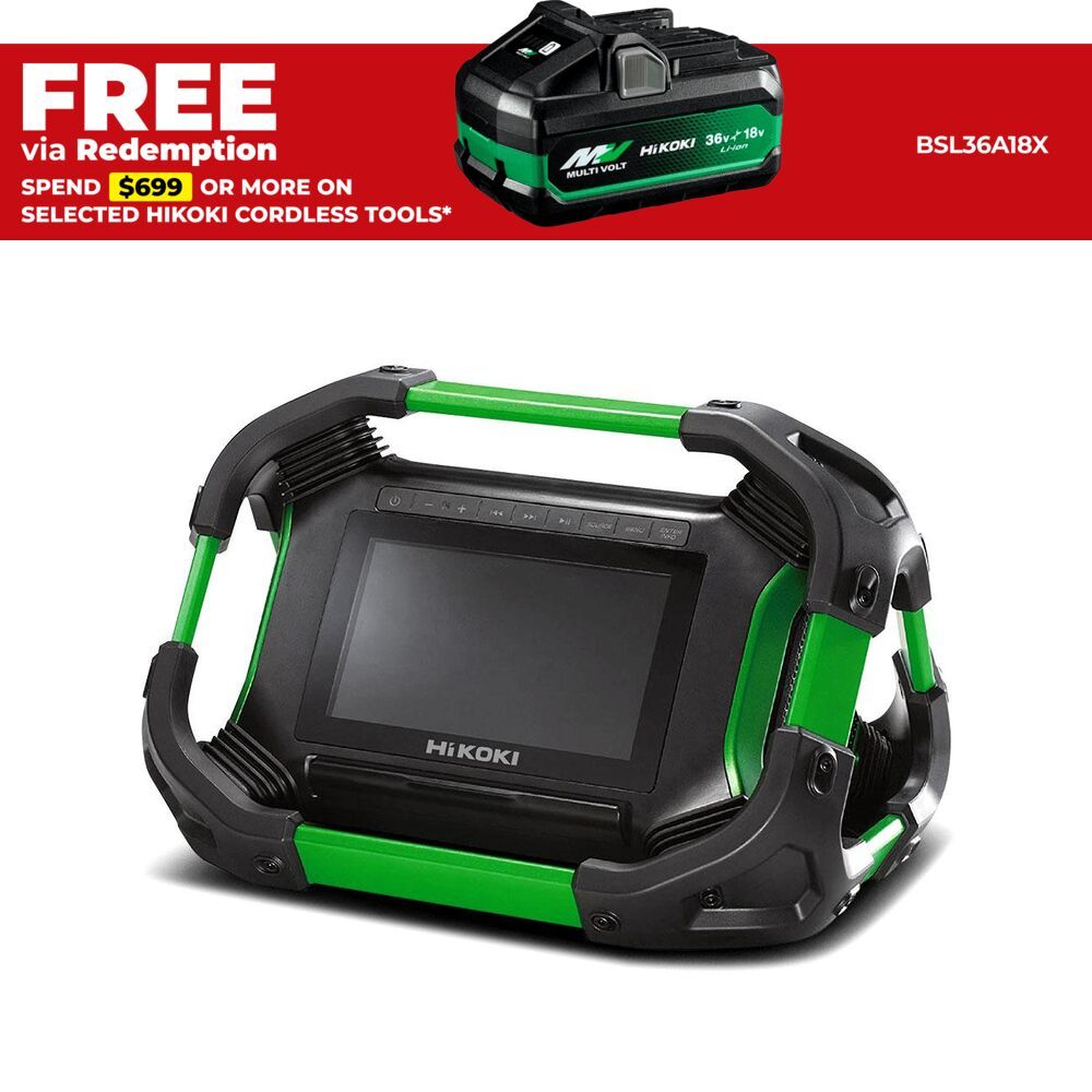 HiKOKI UR18DSML(H4Z) 18V Li-ion Cordless Digital TV & Radio with Bluetooth - Skin Only – image 1