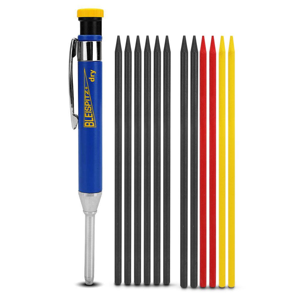 Bleispitz 13621416 Metal Dry Profi Deep Hole Marker with Mixed Refills - MADE IN EUROPE – image 1
