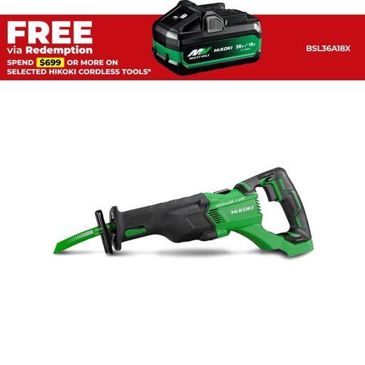 HiKOKI CR18DBL(H4Z) 18V Li-Ion Cordless Slide Brushless Reciprocating Saw - Skin Only