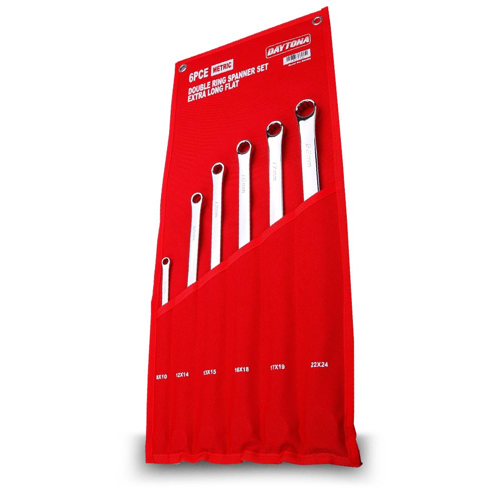 Daytona DSS6M 6pce Metric Extra Long Flat Double Ring Spanner Set – image 2