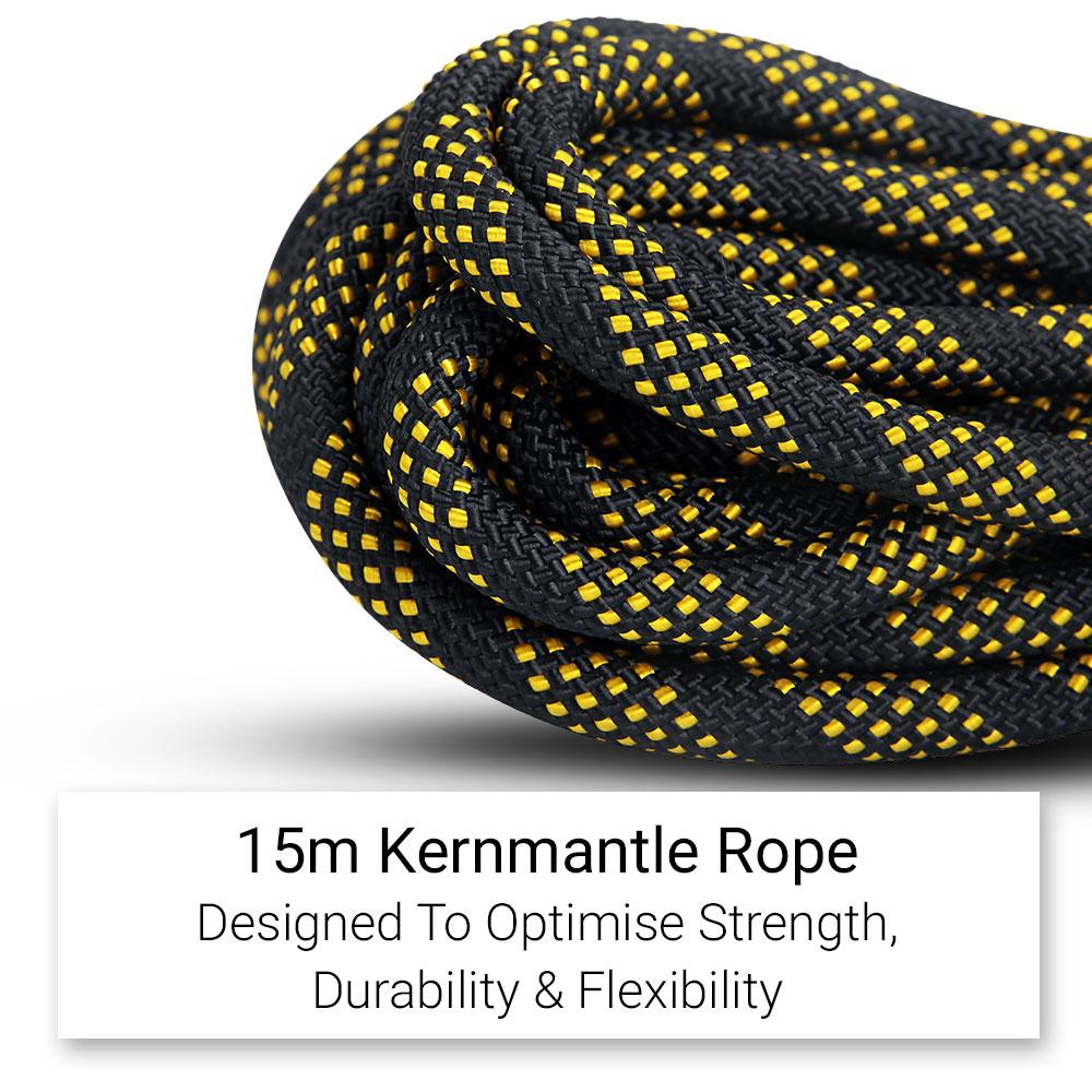 Climbrite C15R 15m Kernmantle Rope With Double Action Hook