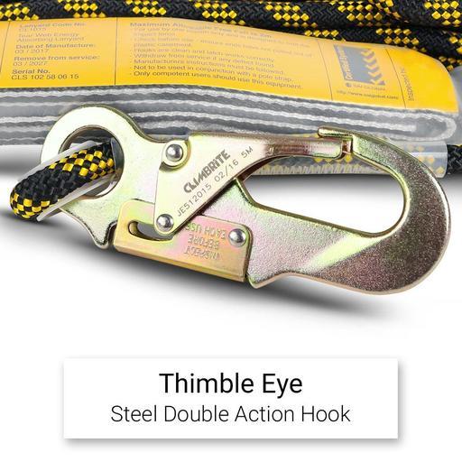 Climbrite C15R 15m Kernmantle Rope With Double Action Hook & Manual Rope Grab – image 4