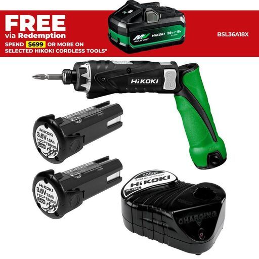 HiKOKI DB3DA(HLZ) 3.6V 1.5Ah Li-ion Cordless Pencil Diver Drill Combo Kit