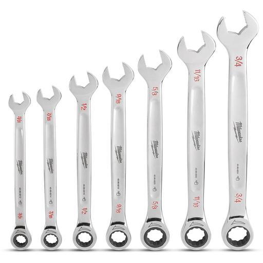 Milwaukee 48229406 7pce SAE Ratcheting Combination Wrench Set – image 4