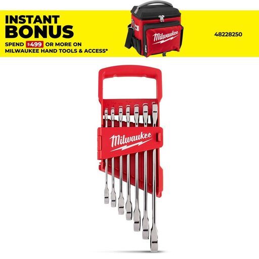 Milwaukee 48229406 7pce SAE Ratcheting Combination Wrench Set