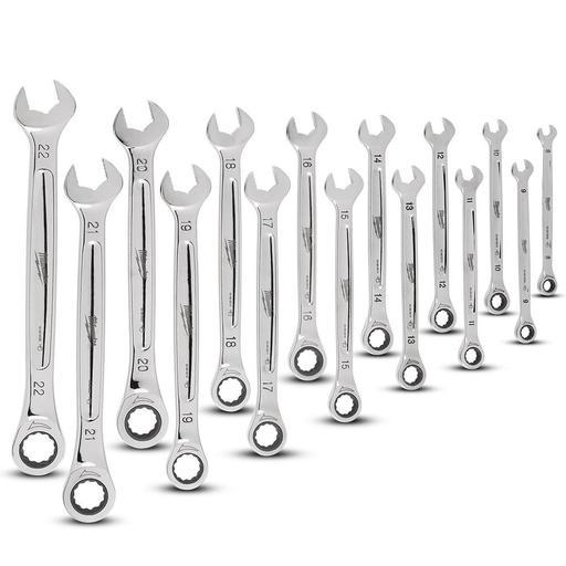 Milwaukee 48229516 15pce Metric Ratcheting Combination Wrench Set – image 4