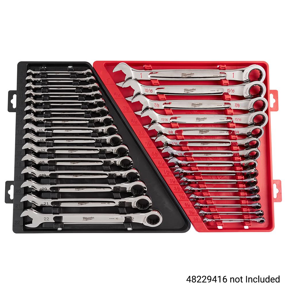 Milwaukee SAE Combination Ratcheting Wrench Mechanics Tool Set (15 ...