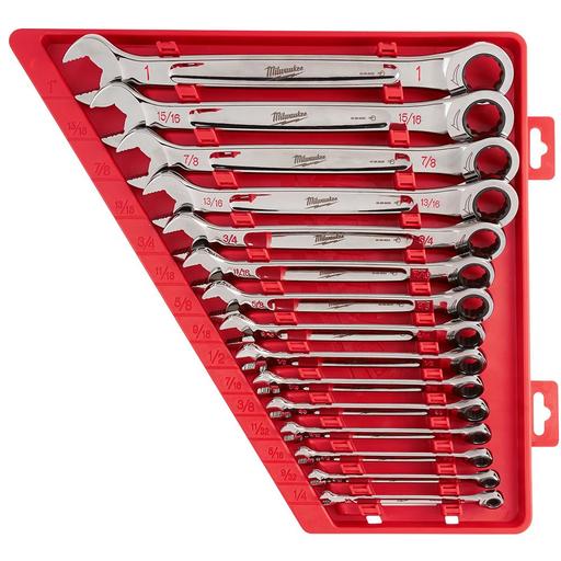 Milwaukee 48229416 15pce SAE (Imperial) Ratcheting Combination Wrench Set – image 2