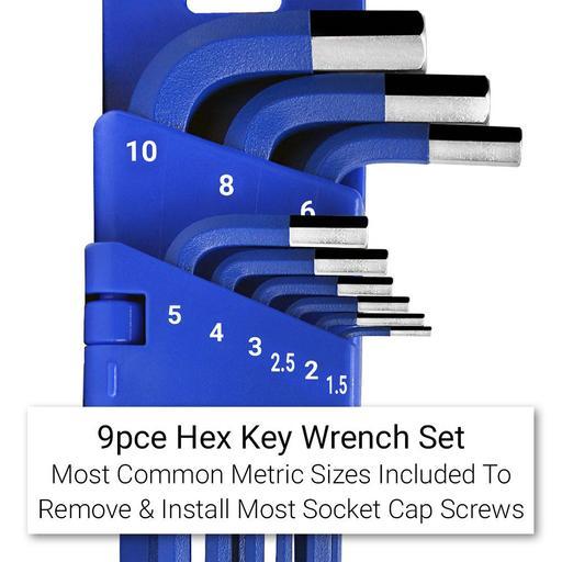 Daytona DHK9 9pce Hex Key Blue Powder Coated Wrench Set – image 2