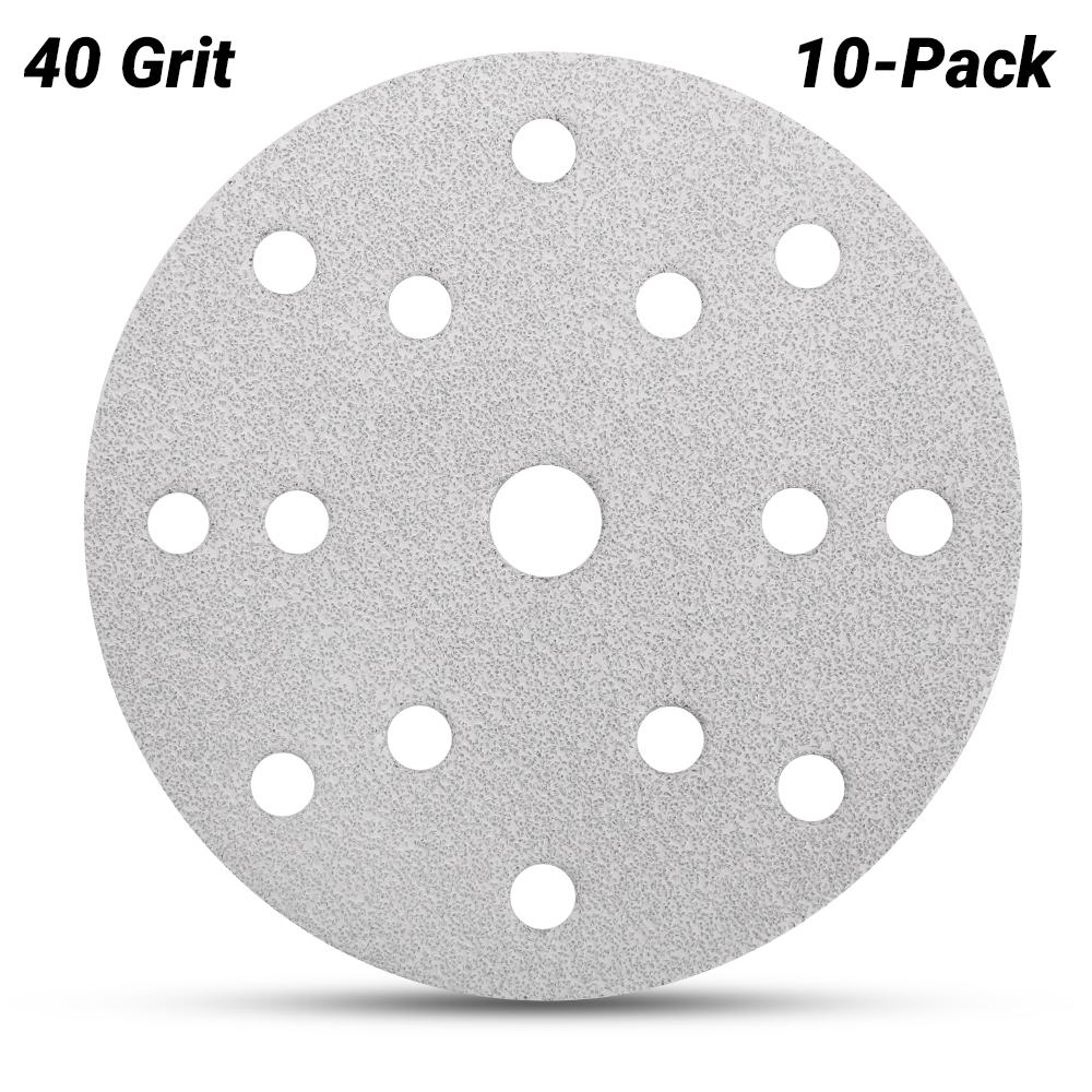 Primex 7361 10-Pack 150mm (6") 15 Hole Premium Aluminium Oxide 40 Grit Sanding Discs - MADE IN FRANCE – image 1