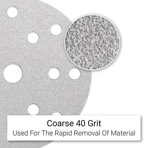 Primex 7361 10-Pack 150mm (6") 15 Hole Premium Aluminium Oxide 40 Grit Sanding Discs - MADE IN FRANCE – image 4