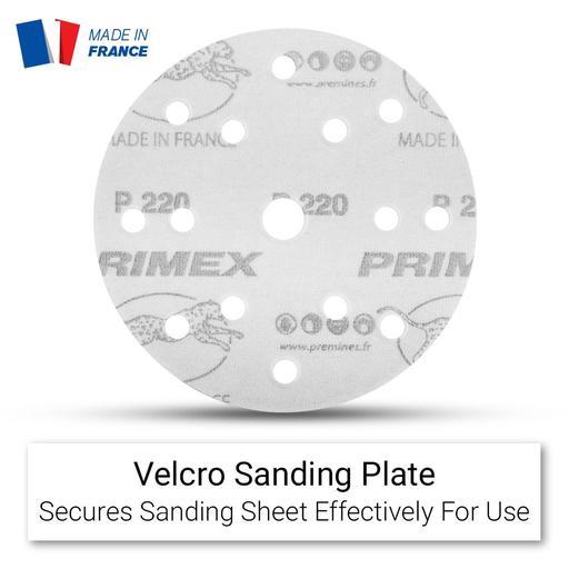 Primex 7388 100-Pack 150mm (6") 15 Hole Premium Aluminium Oxide 220 Grit Sanding Discs - MADE IN FRANCE – image 3