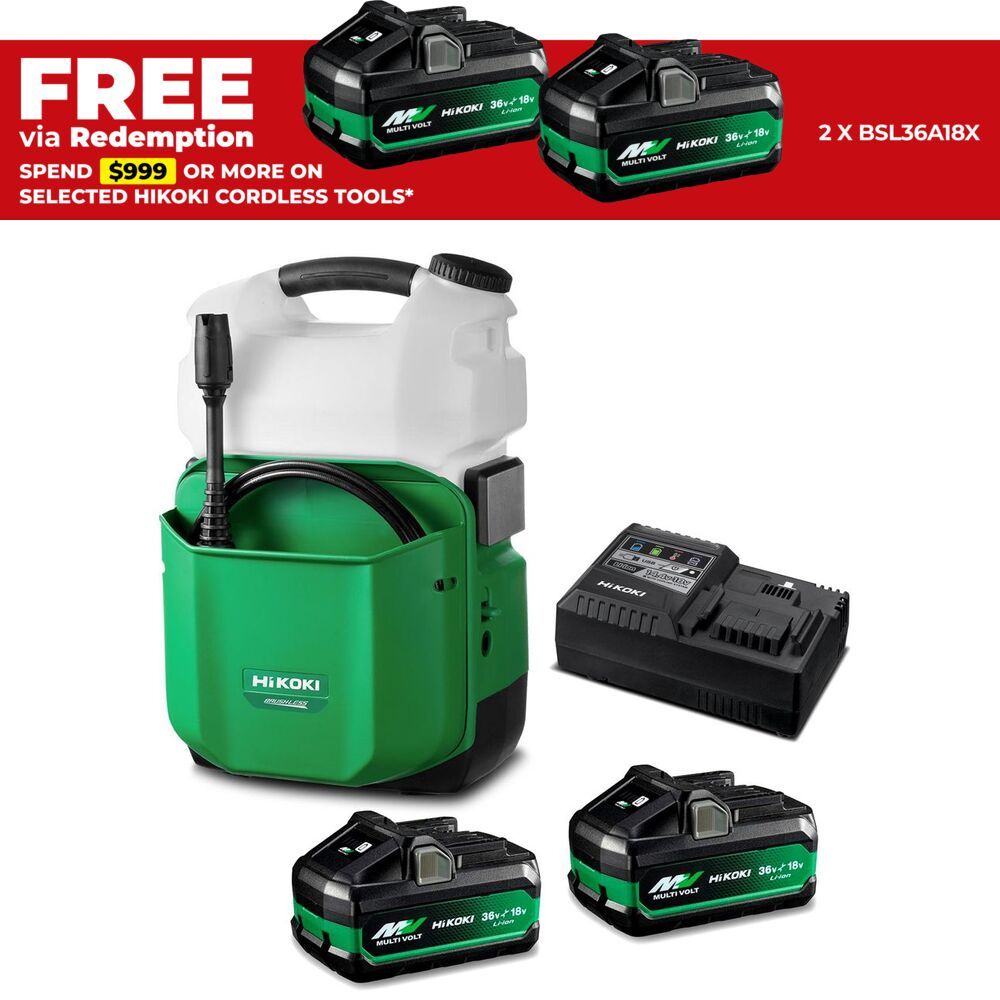 HiKOKI AW18DBL(HRZ) (AU40100005) 18V Li-ion Cordless Brushless High Pressure Washer Cleaner Combo Kit – image 1