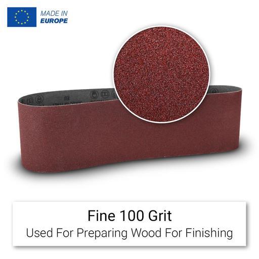 Primex 20863 5-Pack 75 x 610mm Premium Aluminium Oxide 100 Grit Sanding Belts - MADE IN EUROPE – image 2
