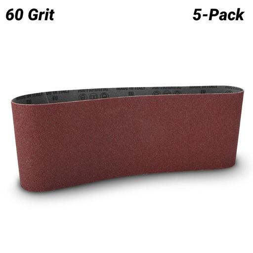 Primex 20871 5-Pack 100 x 610mm Premium Aluminium Oxide 60 Grit Sanding Belts - MADE IN EUROPE