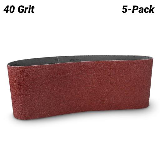 Primex 20850 5-Pack 75 x 533mm Premium Aluminium Oxide 40 Grit Sanding Belts - MADE IN EUROPE