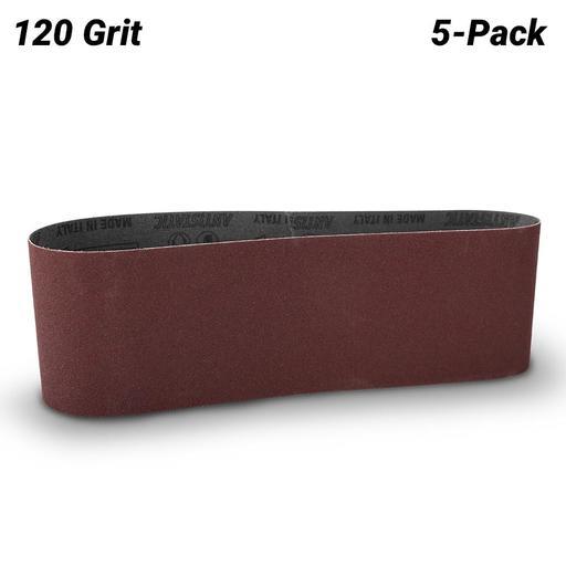 Primex 20864 5-Pack 75 x 610mm Premium Aluminium Oxide 120 Grit Sanding Belts - MADE IN EUROPE