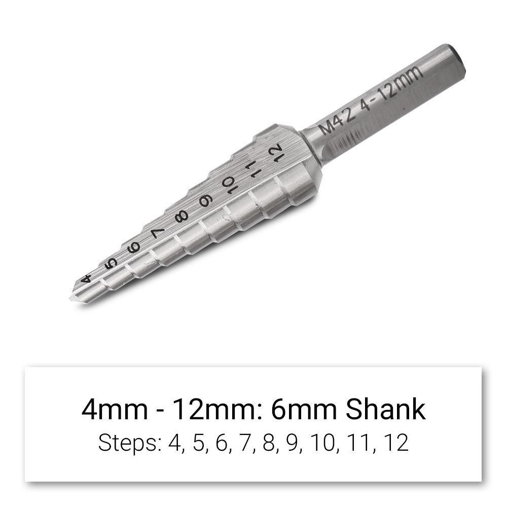 Xtorque XSDC03 3pce HSS Cobalt Metric Step Drill Straight Flute M42 Set – image 6