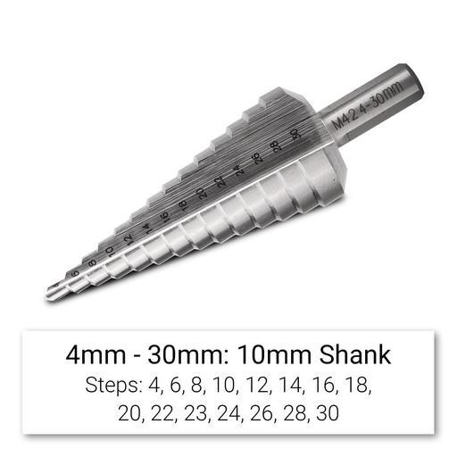 Xtorque XSDC03 3pce HSS Cobalt Metric Step Drill Straight Flute M42 Set – image 7