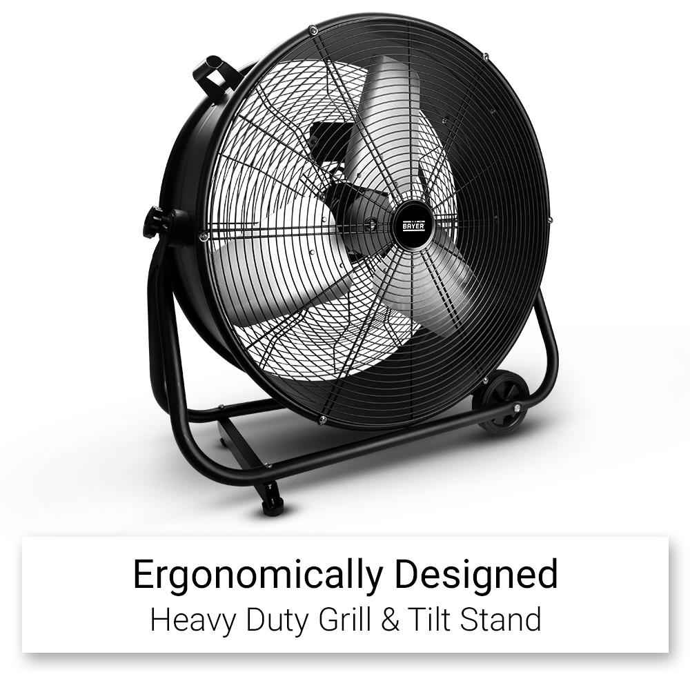 Bayer BDF150 250W 610mm (24") Heavy Duty Industrial Drum Floor Fan – image 2