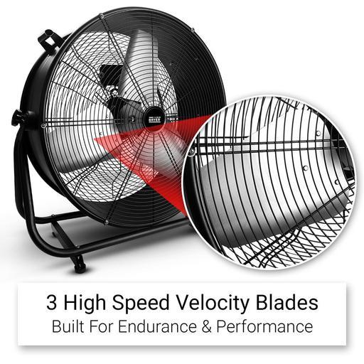 Bayer BDF150 250W 610mm (24") Heavy Duty Industrial Drum Floor Fan – image 9