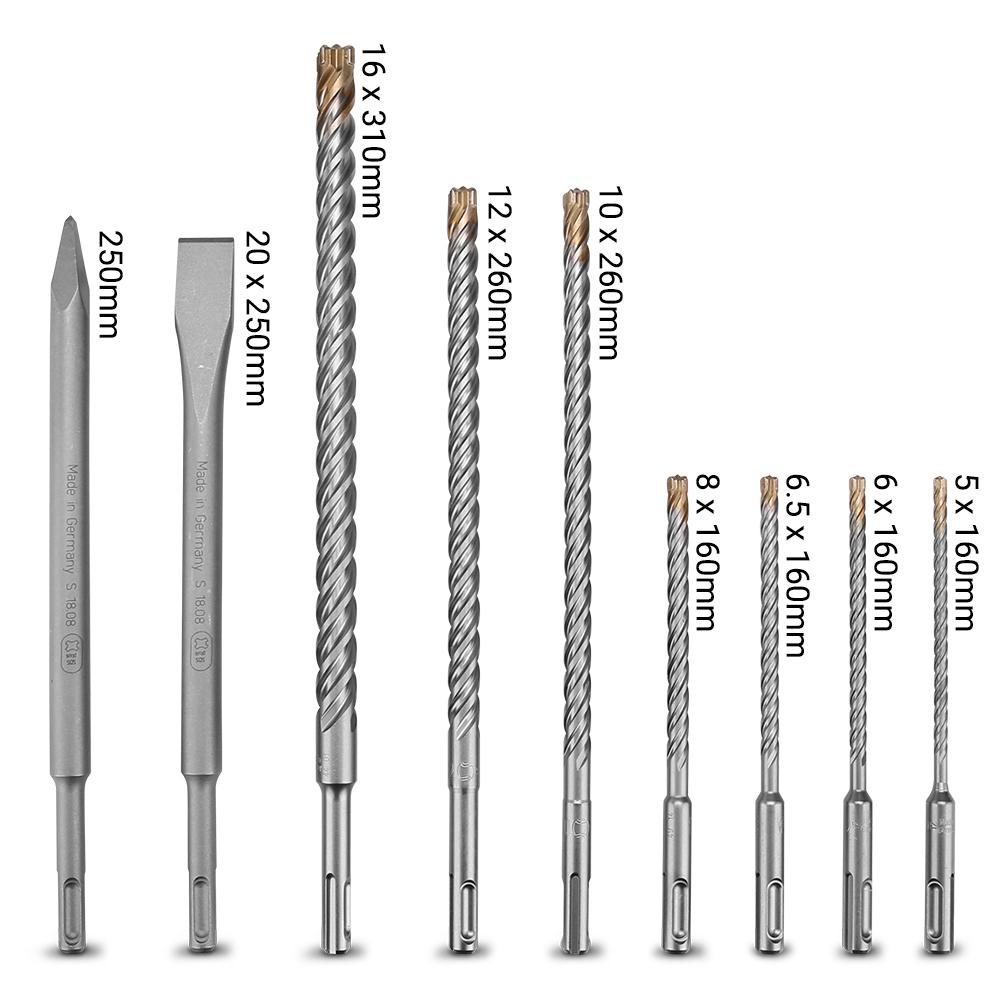 Xtorque XP9PCE Platinum 9pce SDS PLUS Platinum 4 Cutter Drill Bit Set - MADE IN GERMANY – image 2