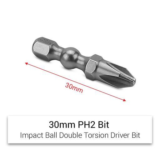 Xtorque XPH230 Platinum 5-Pack PH2 30mm Phillips Head Torsion Impact Ball Driver Bits - MADE IN JAPAN – image 3