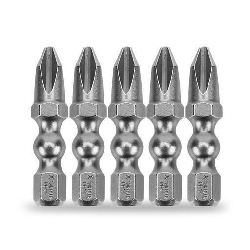 Xtorque XPH230 Platinum 5-Pack PH2 30mm Phillips Head Torsion Impact Ball Driver Bits - MADE IN JAPAN