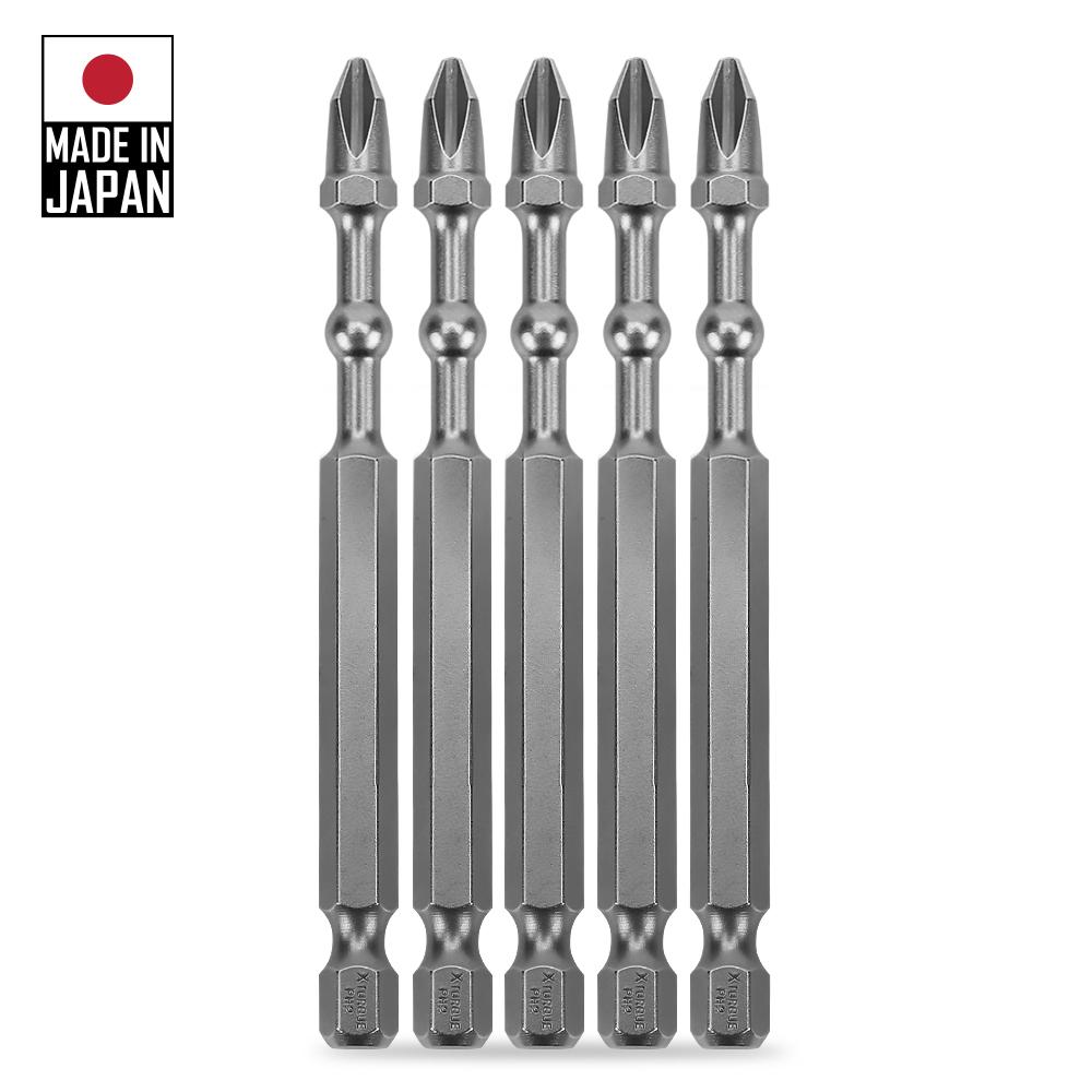 Xtorque XPH275 Platinum 5-Pack PH2 75mm Phillips Head Torsion Impact Ball Driver Bits - MADE IN JAPAN – image 2