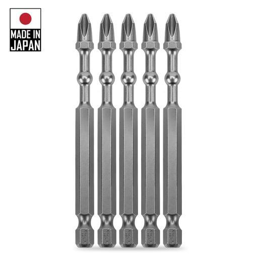 Xtorque XPH275 Platinum 5-Pack PH2 75mm Phillips Head Torsion Impact Ball Driver Bits - MADE IN JAPAN – image 2