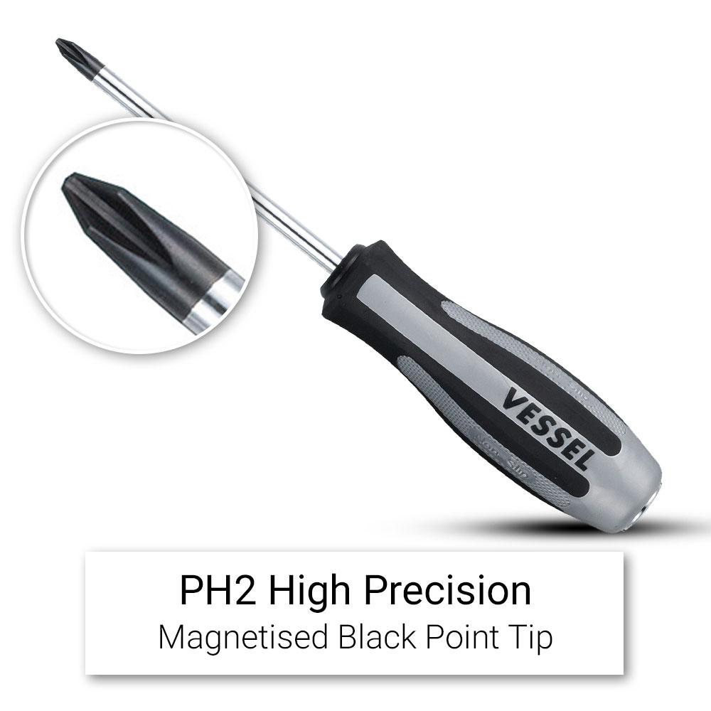 Vessel 125941 PH2 x 100mm Megadora Impacta Thru Tang Screwdriver – image 5