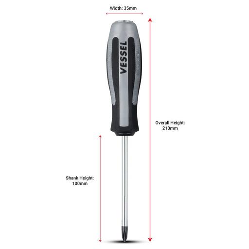 Vessel 125941 PH2 x 100mm Megadora Impacta Thru Tang Screwdriver – image 2