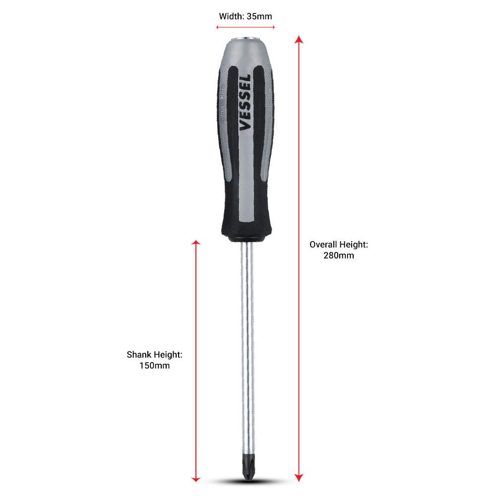 Vessel 125943 Phillips PH3 x 150mm Megadora Impacta Thru Tang Screwdriver – image 2