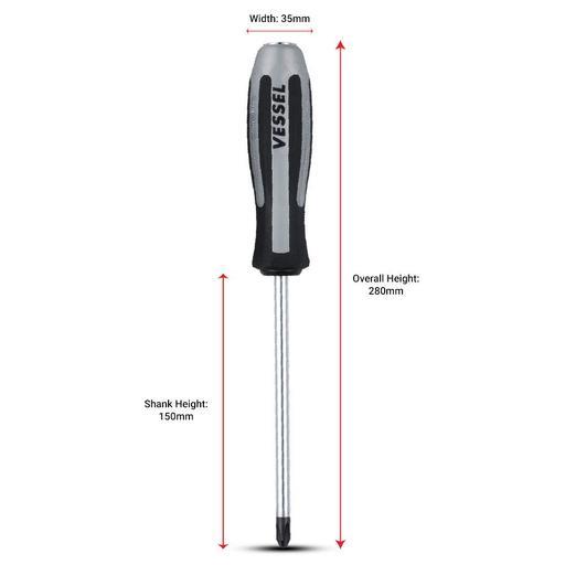 Vessel 125943 Phillips PH3 x 150mm Megadora Impacta Thru Tang Screwdriver – image 2