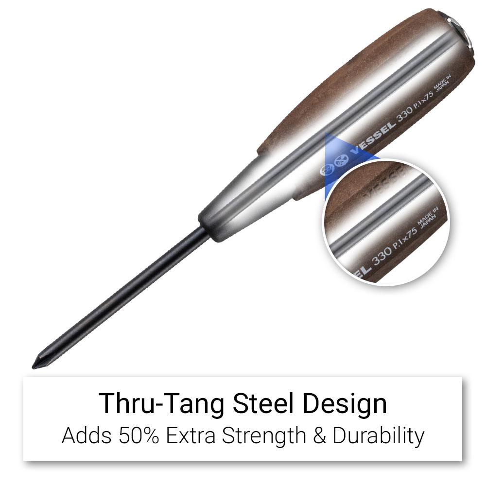 Vessel 120057 10pce Wood Resin Thru Tang Non Slip Screwdriver Set – image 6