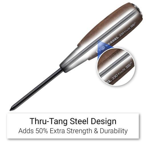 Vessel 120057 10pce Wood Resin Thru Tang Non Slip Screwdriver Set – image 6