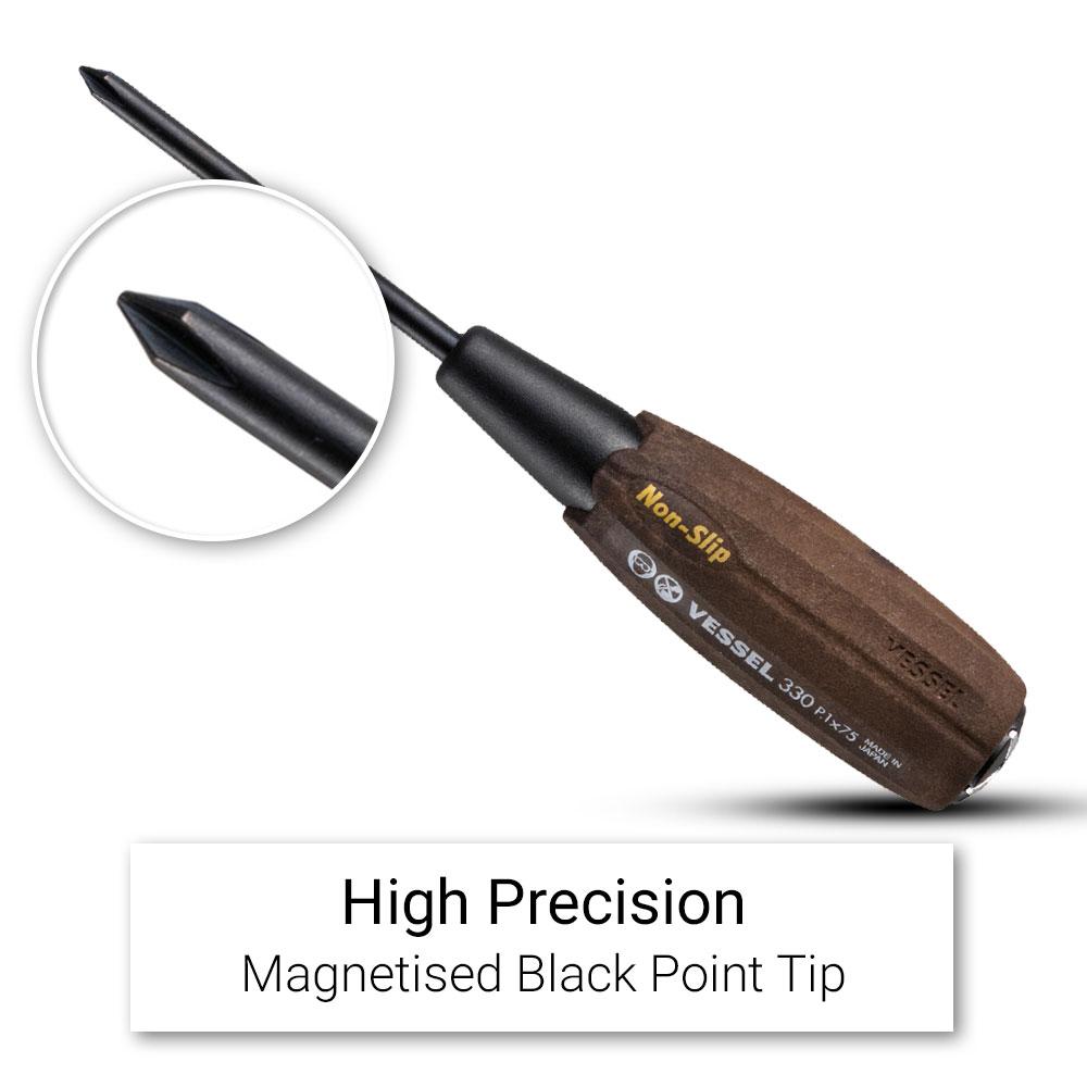 Vessel 120057 10pce Wood Resin Thru Tang Non Slip Screwdriver Set – image 4