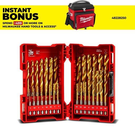 Milwaukee 48894862 29pce Red Hex Titanium Drill Bit Set