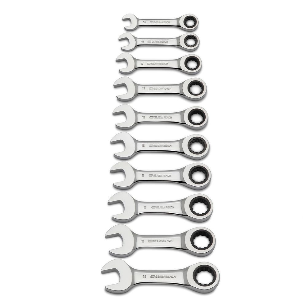 GEARWRENCH 9520D 10pce 12 Point Metric Stubby Combination Ratcheting ...