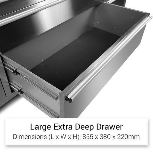 Daytona D153SS 72" Stainless Steel Mobile Work Bench with 15 Drawers Tool Chest & 3 Door Cabinet – image 14