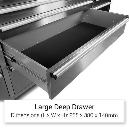 Daytona D153SS 72" Stainless Steel Mobile Work Bench with 15 Drawers Tool Chest & 3 Door Cabinet – image 13