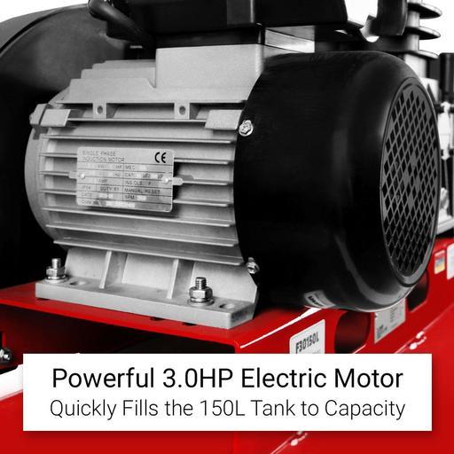 Fendi F30150L 3.0HP 150L Twin Piston Belt Driven Air Compressor – image 4