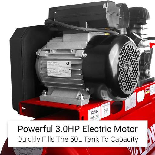 Fendi F3050L 3.0HP 50L Twin Piston Belt Driven Air Compressor – image 4